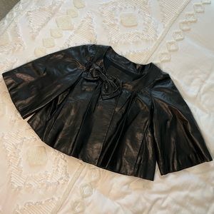 DONNA KARAN Short Leather Jacket